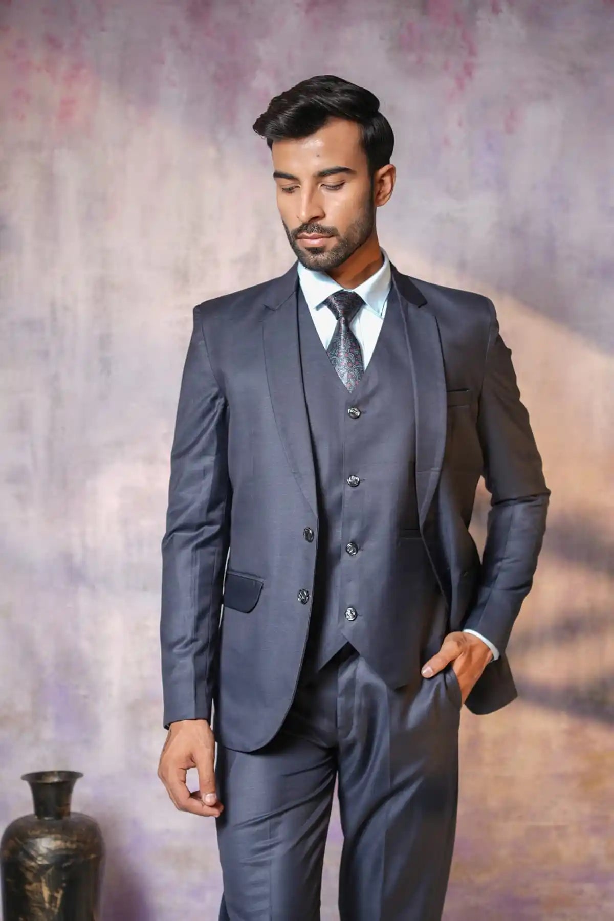 Classic Blue Three-Piece Suit, 3-PC Suit - Kavarsa