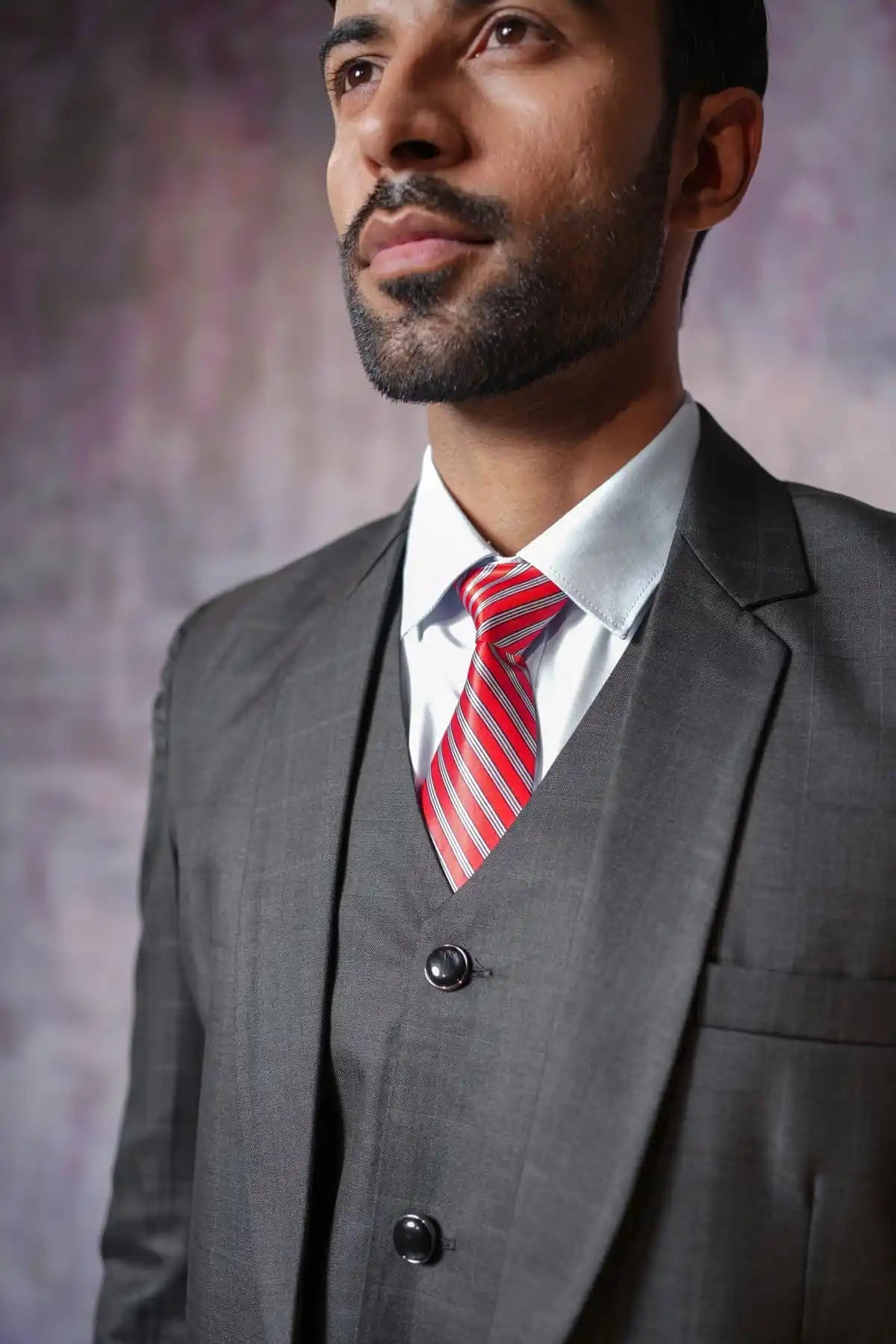 Classic Grey Checked Three-Piece Suit, 3-PC Suit - Kavarsa