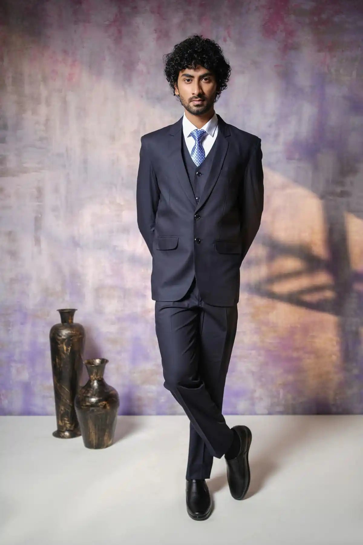 Elegant Indigo Blue 3-Piece Suit, 3-PC Suit - Kavarsa