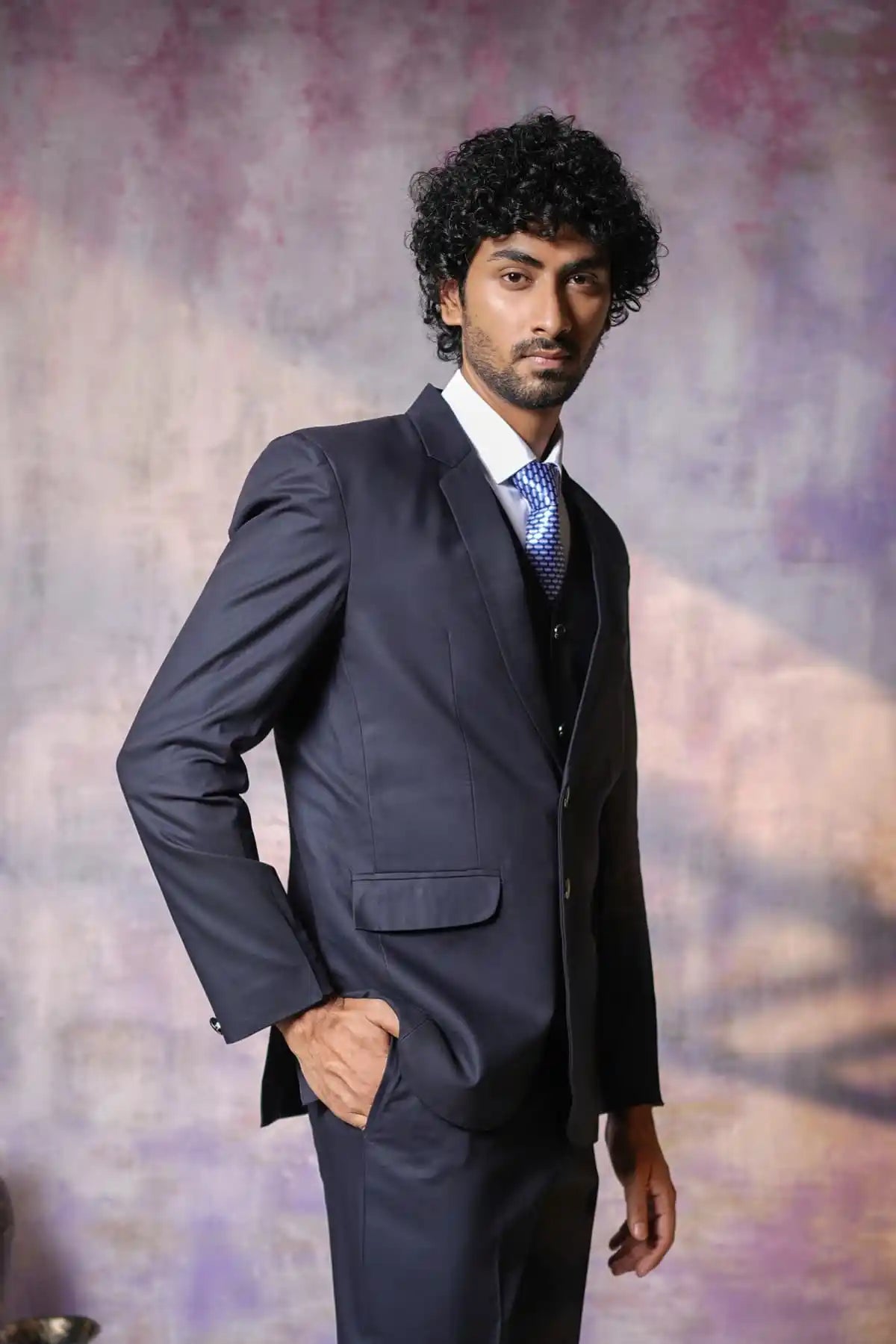 Elegant Indigo Blue 3-Piece Suit, 3-PC Suit - Kavarsa