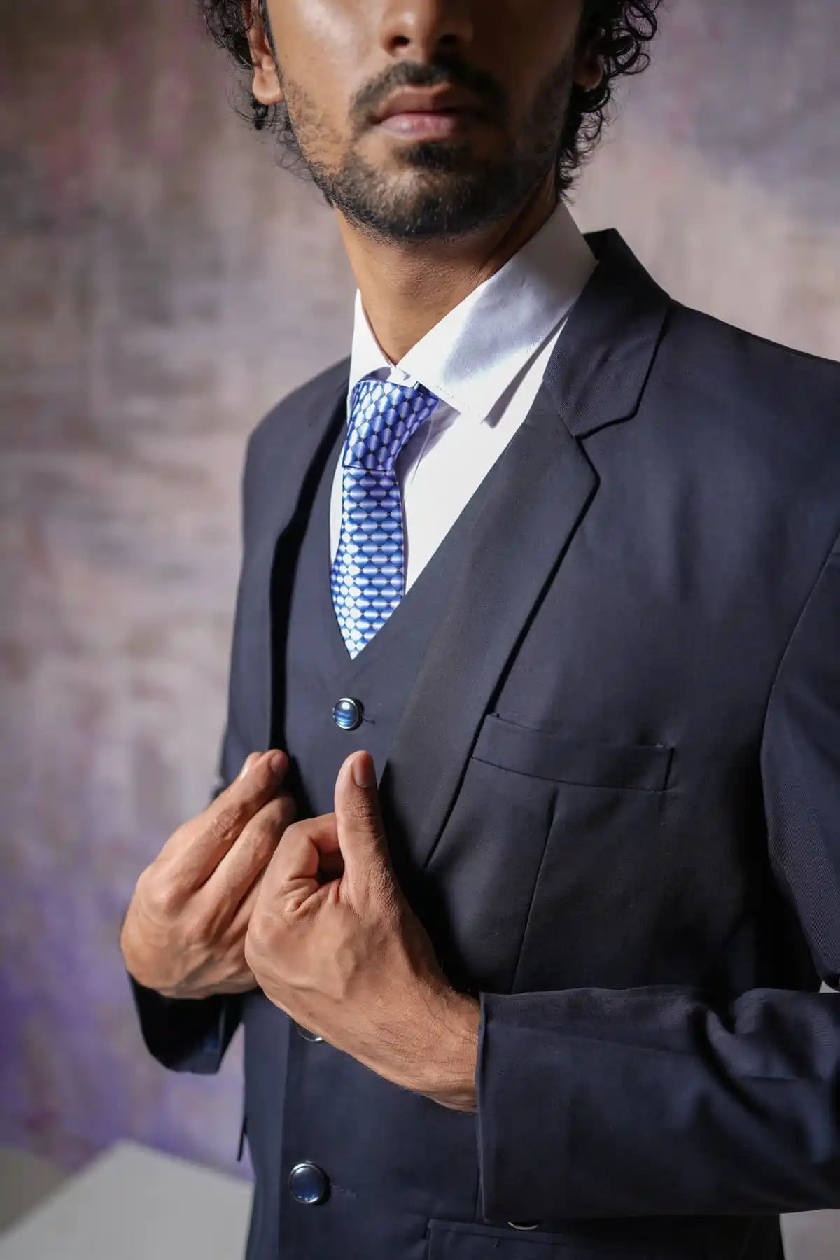 Elegant Indigo Blue 3-Piece Suit, 3-PC Suit - Kavarsa