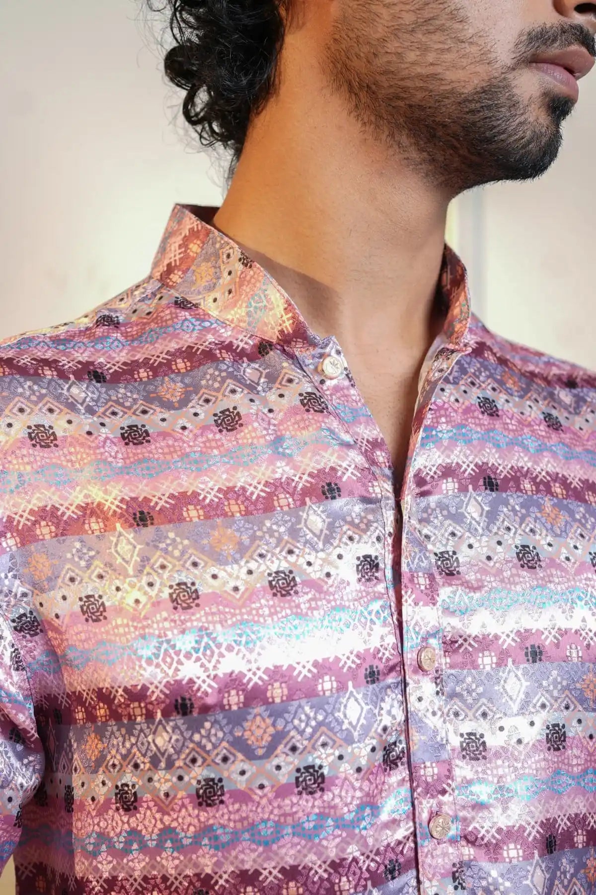 Festive Elegance Kurta, Printed Jacquard Kurta - Kavarsa