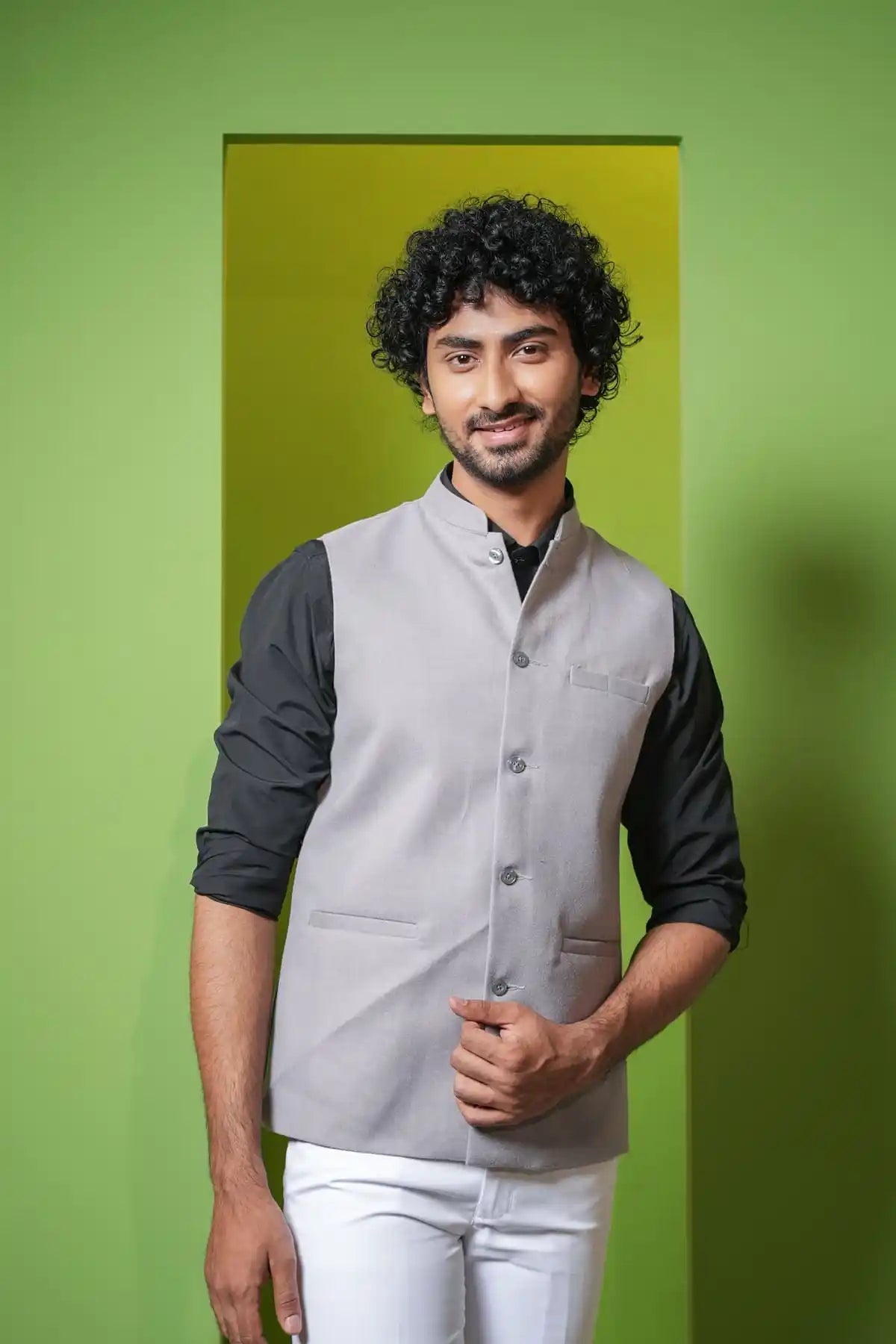 Light Gray Nehru Jacket, Formal Nehru Jacket - Kavarsa