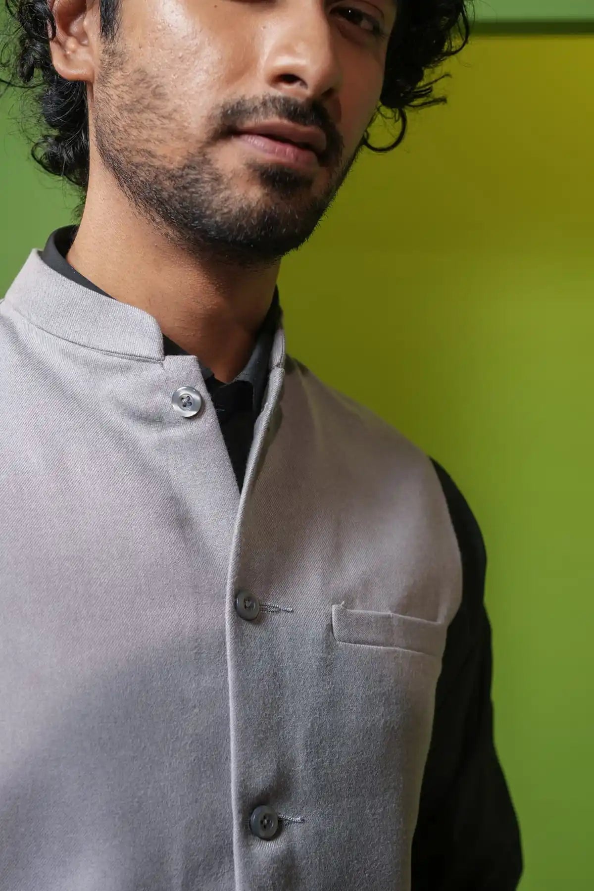Light Gray Nehru Jacket, Formal Nehru Jacket - Kavarsa
