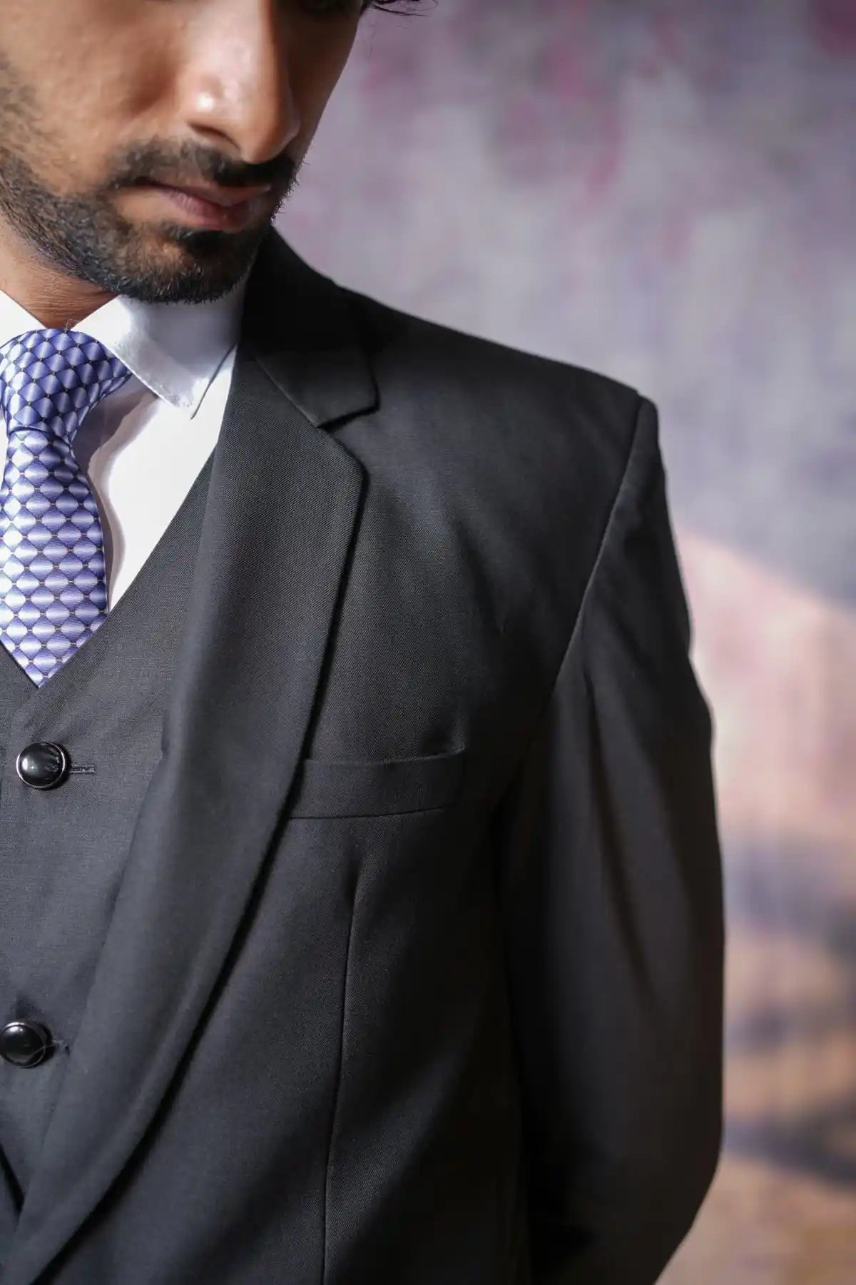 Modern Black Three-Piece Suit, 3-PC Suit - Kavarsa