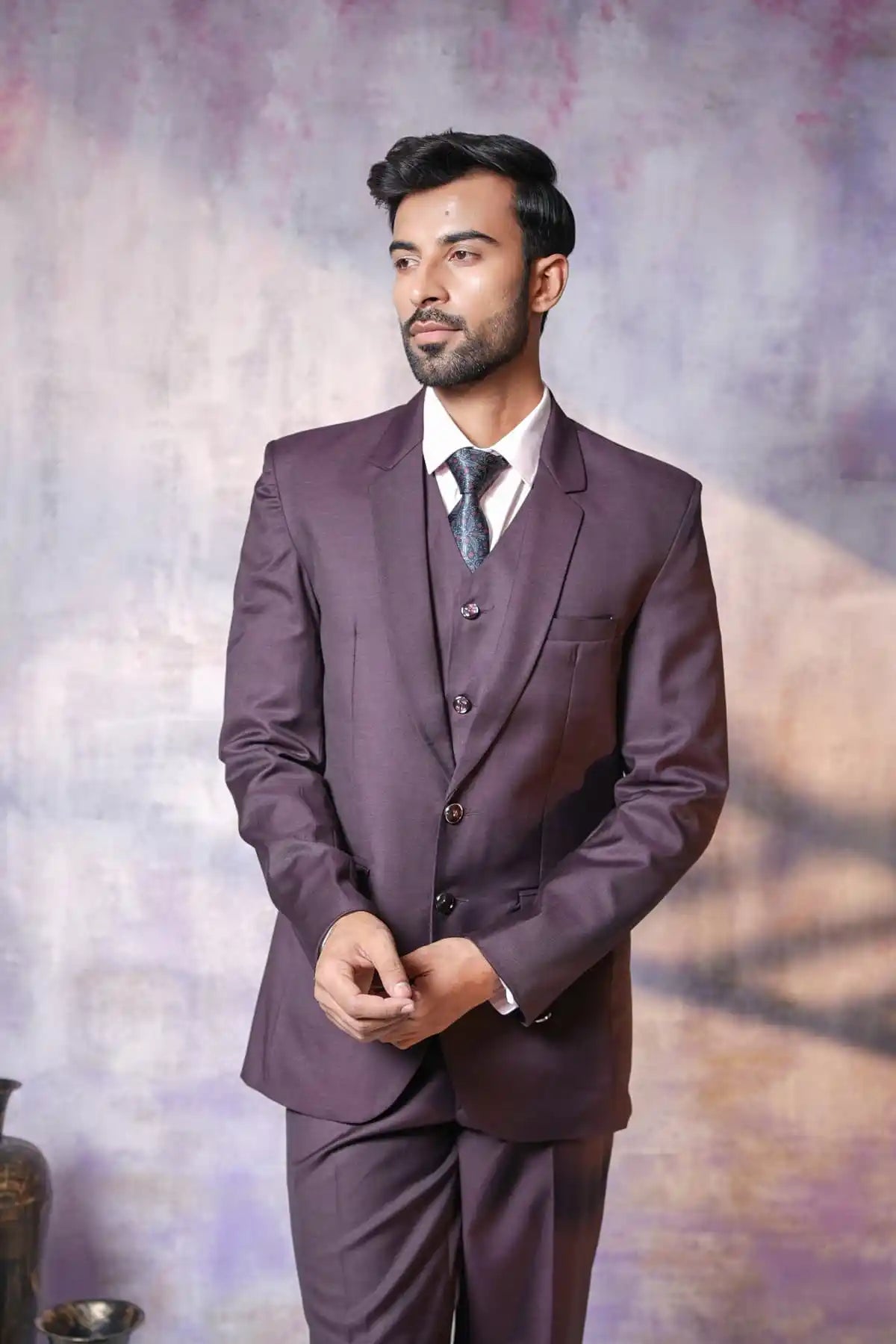 Regal Purple Three-Piece Suit, 3-PC Suit - Kavarsa
