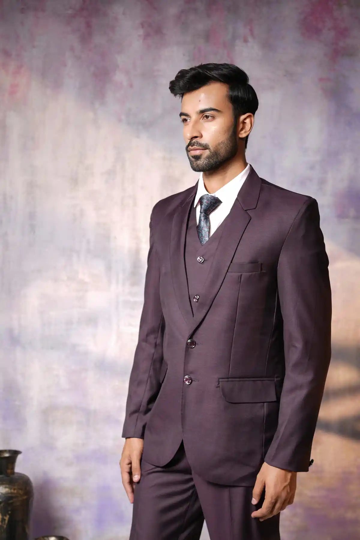 Regal Purple Three-Piece Suit, 3-PC Suit - Kavarsa