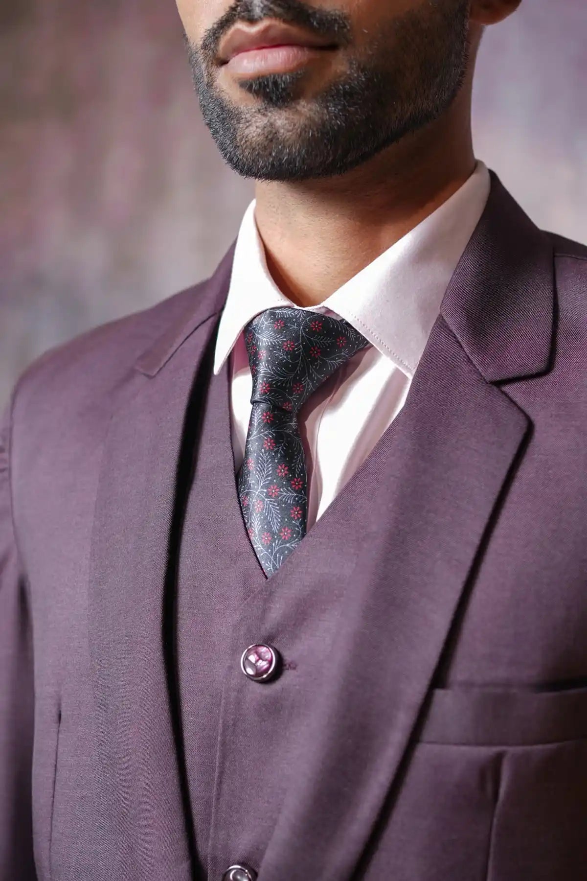 Regal Purple Three-Piece Suit, 3-PC Suit - Kavarsa