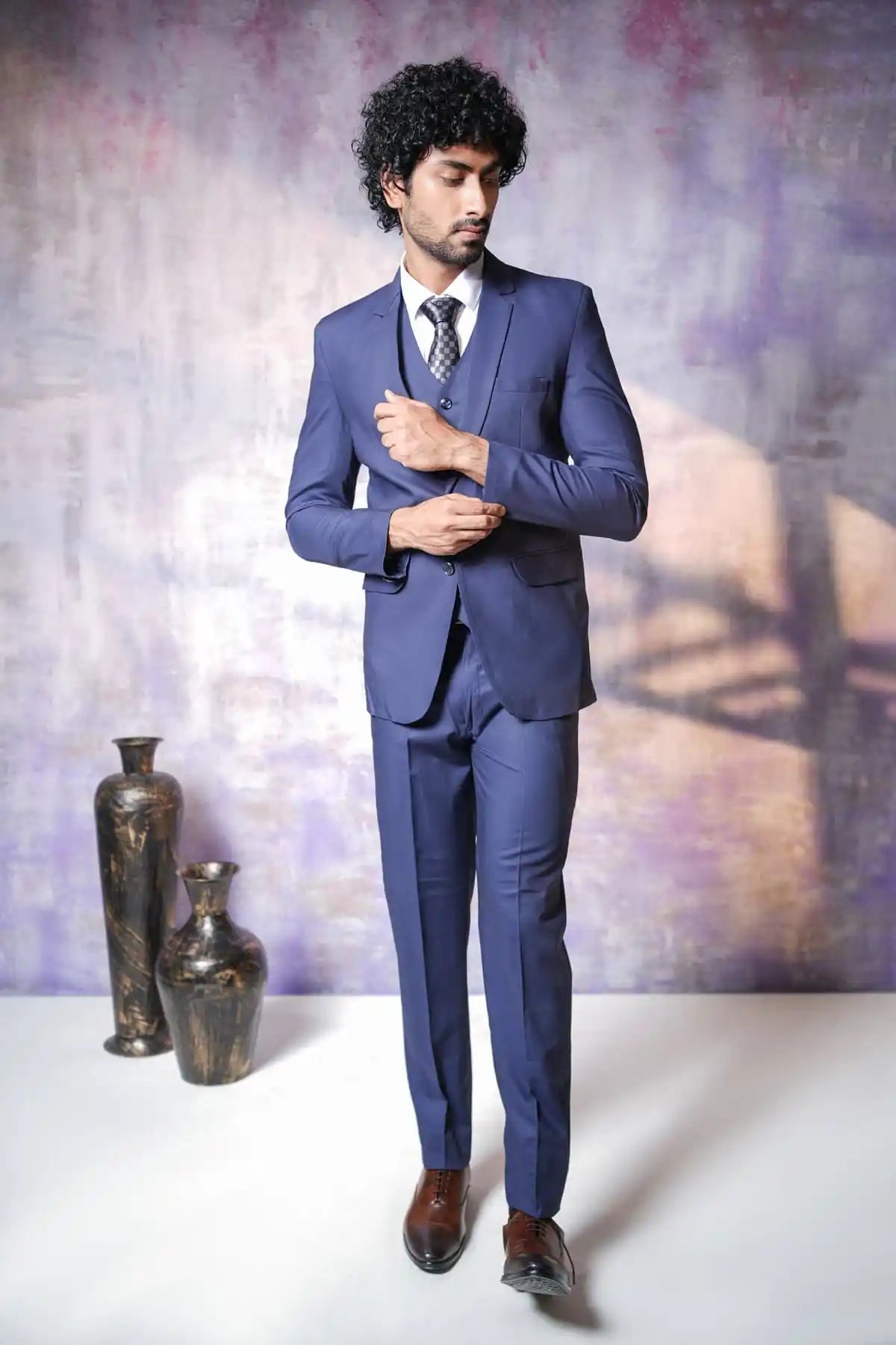 Royal Blue Three-Piece Suit,3-PC Suit - Kavarsa