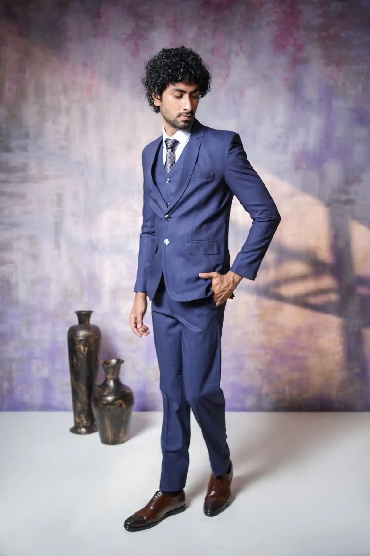 Royal Blue Three-Piece Suit,3-PC Suit - Kavarsa