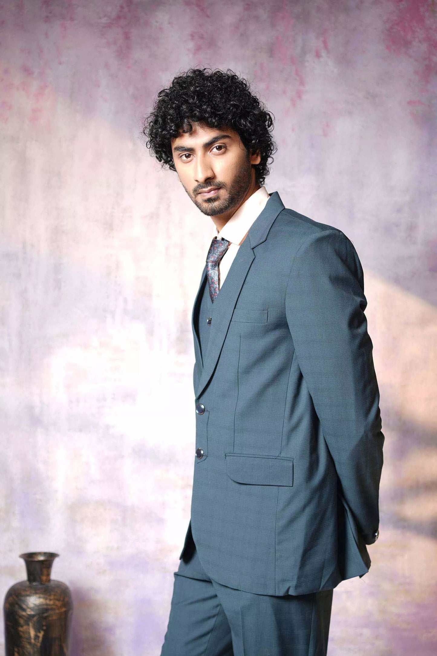 Stylish Teal Suit, 3-PC Suit - Kavarsa