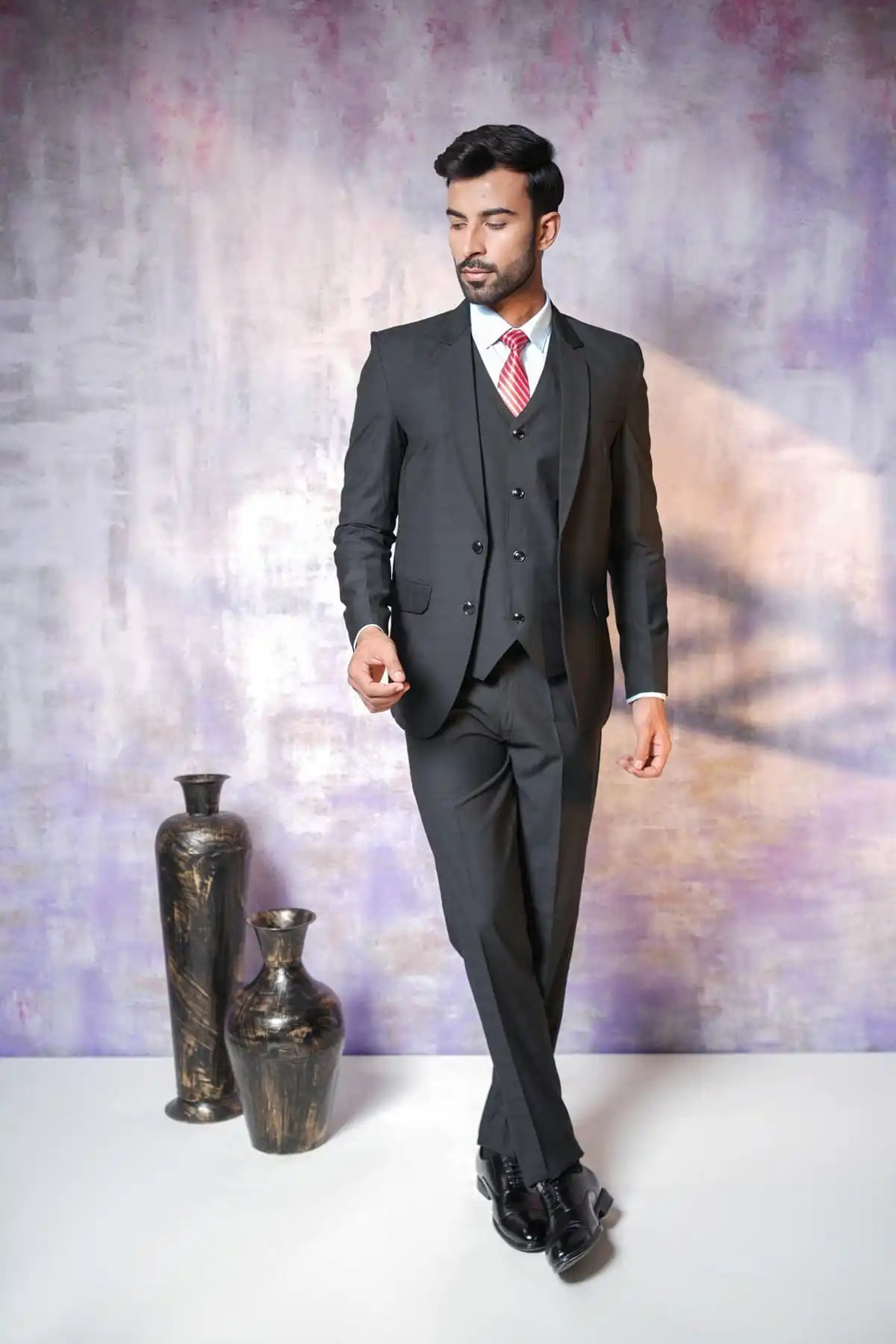 Versatile Black Three-Piece Suit, 3-PC Suit - Kavarsa