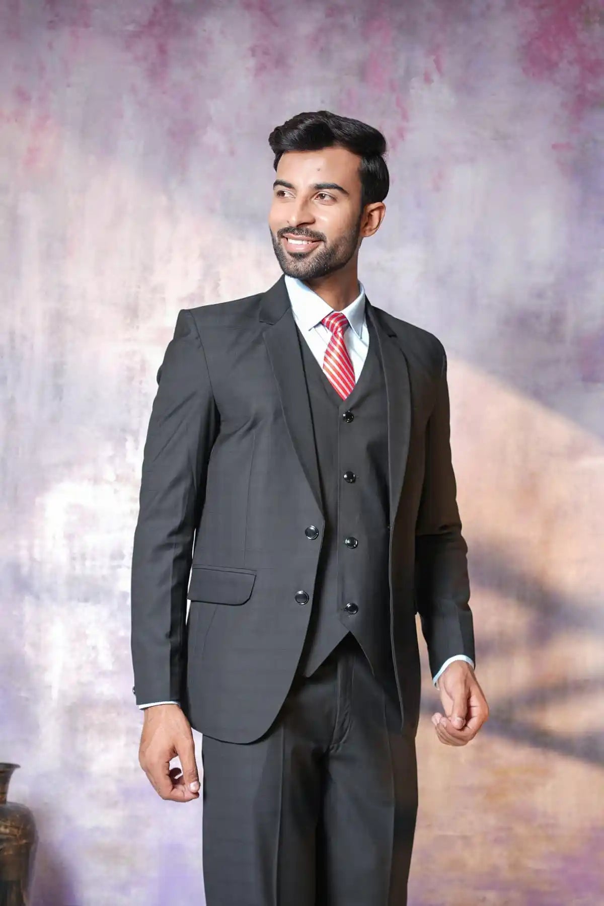 Versatile Black Three-Piece Suit, 3-PC Suit - Kavarsa