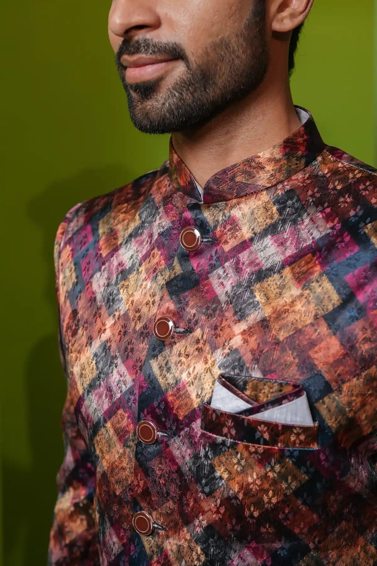 Vibrant Tartan Silk Indo-Western - Kavarsa