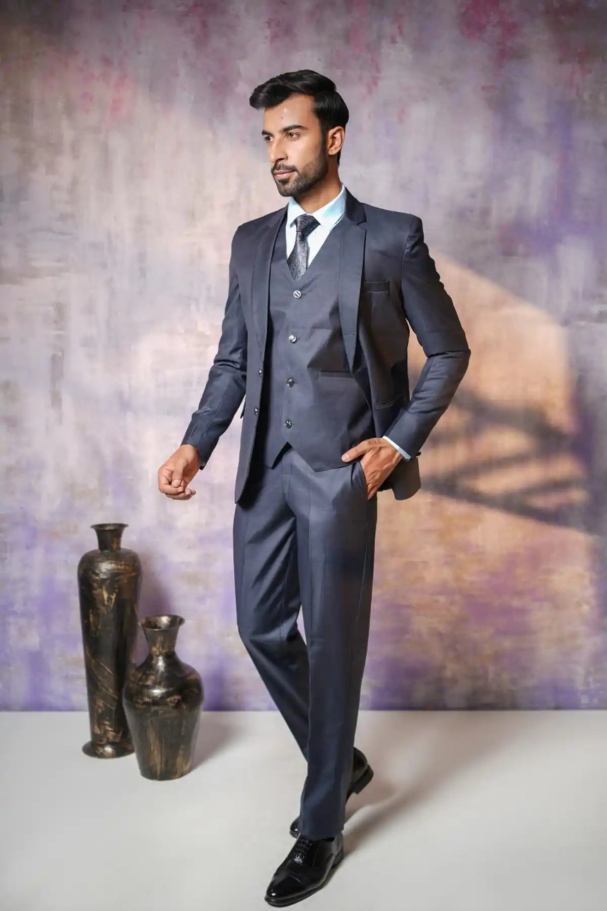 Classic Blue Three-Piece Suit, 3-PC Suit - Kavarsa