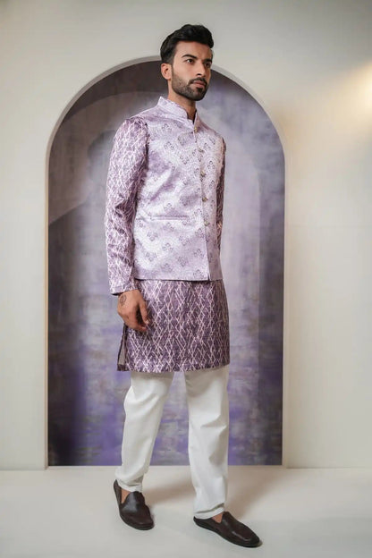 Designer Jacquard Nehru Jacket - Kavarsa