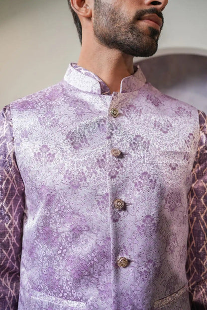 Designer Jacquard Nehru Jacket - Kavarsa