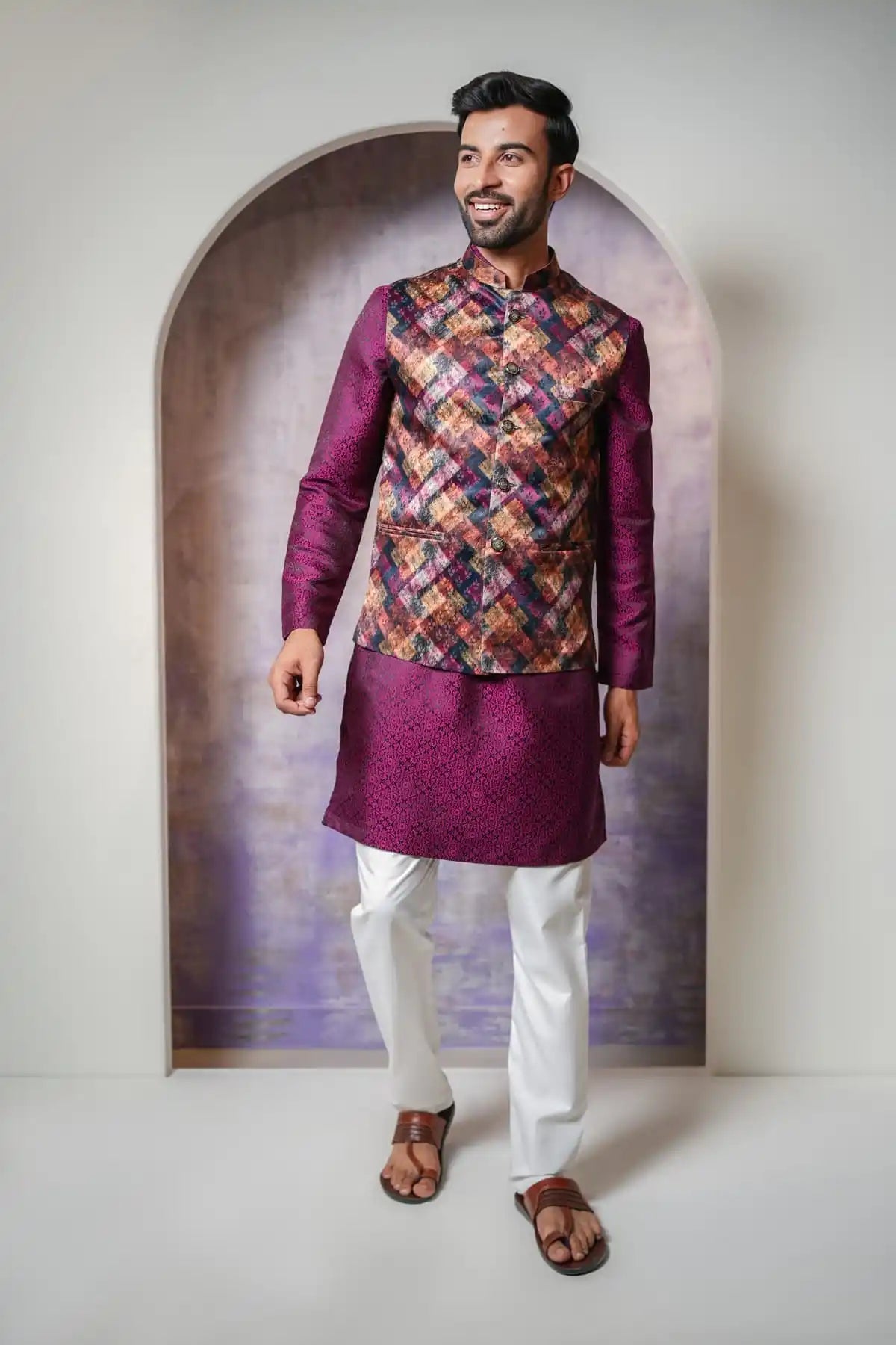 Digital Print Nehru Jacket - Kavarsa