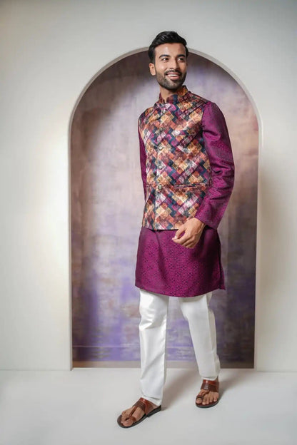 Digital Print Nehru Jacket - Kavarsa