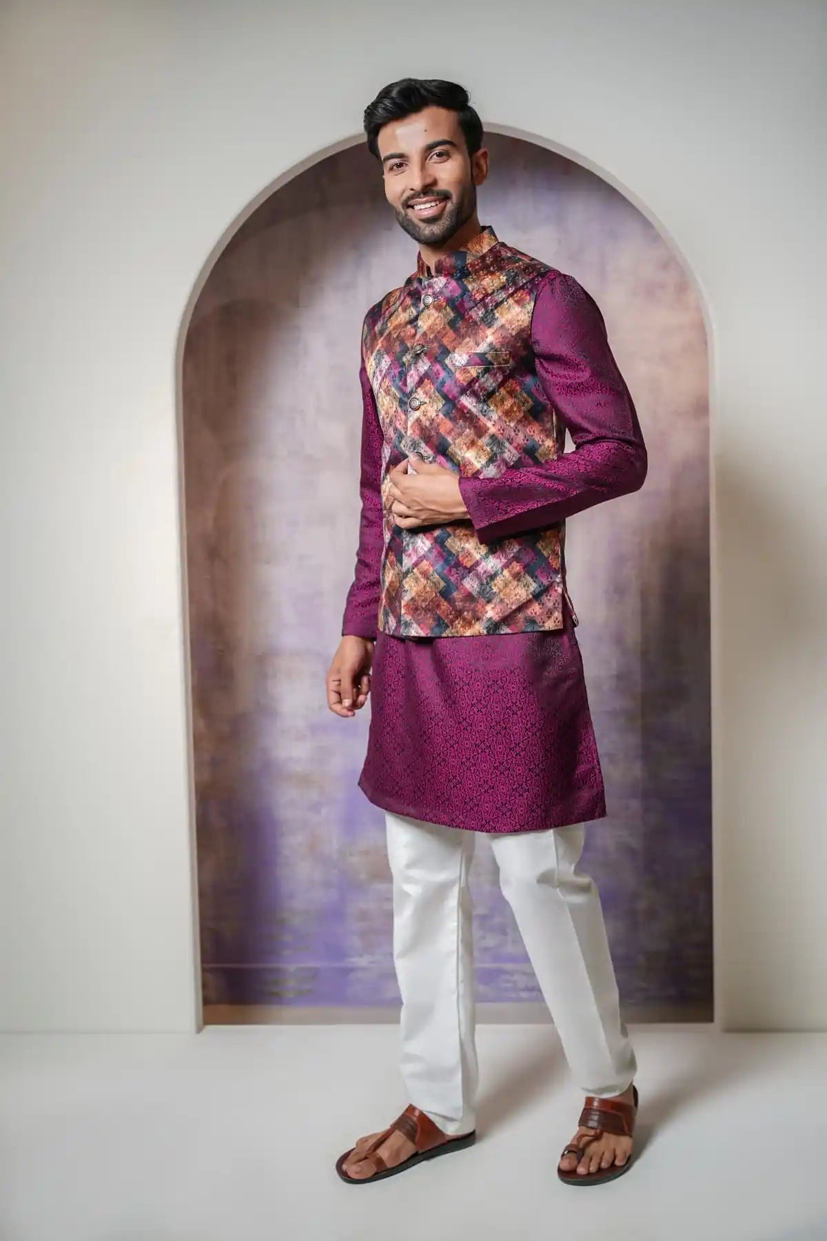 Digital Print Nehru Jacket - Kavarsa