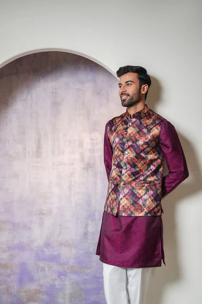 Digital Print Nehru Jacket - Kavarsa