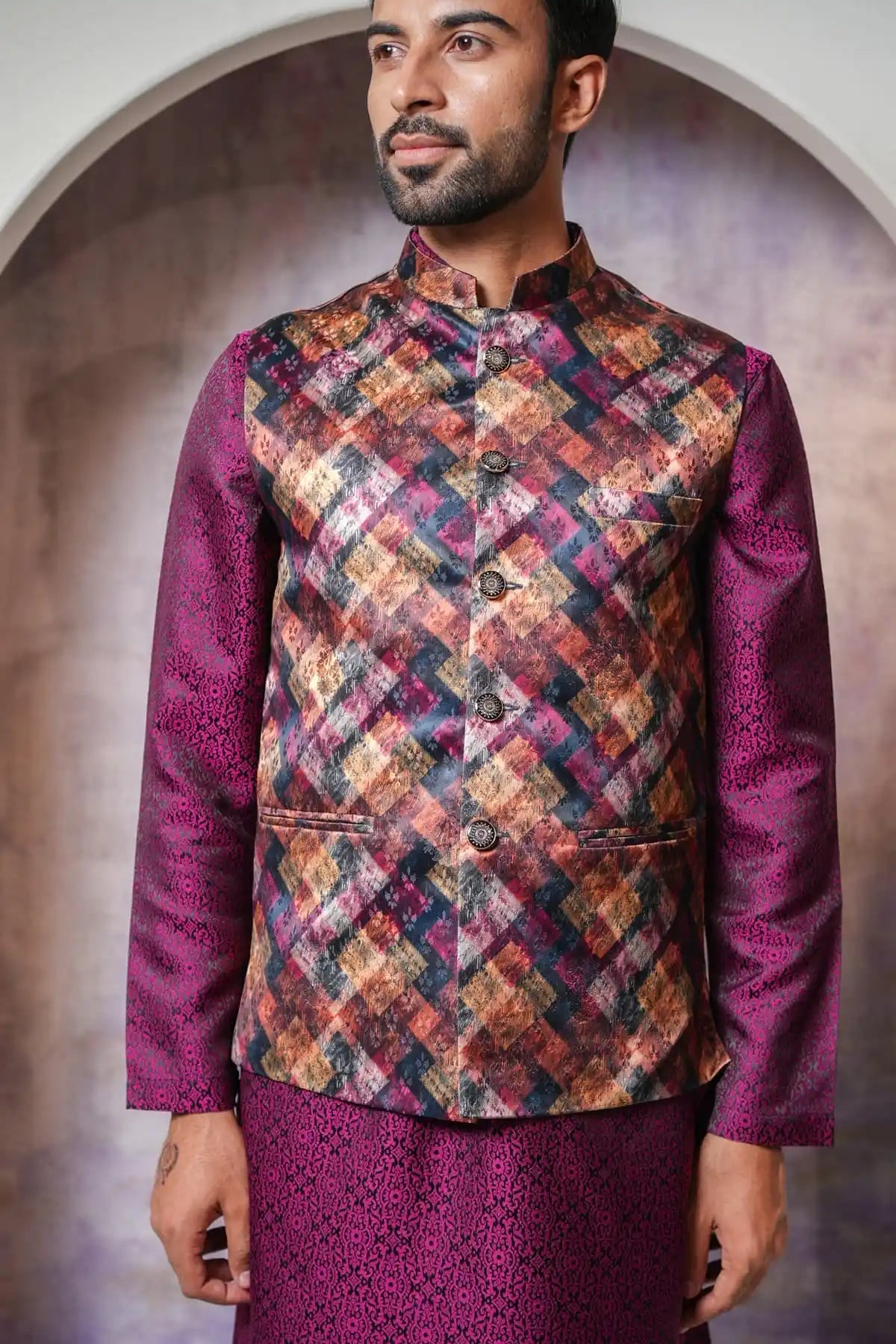 Digital Print Nehru Jacket - Kavarsa