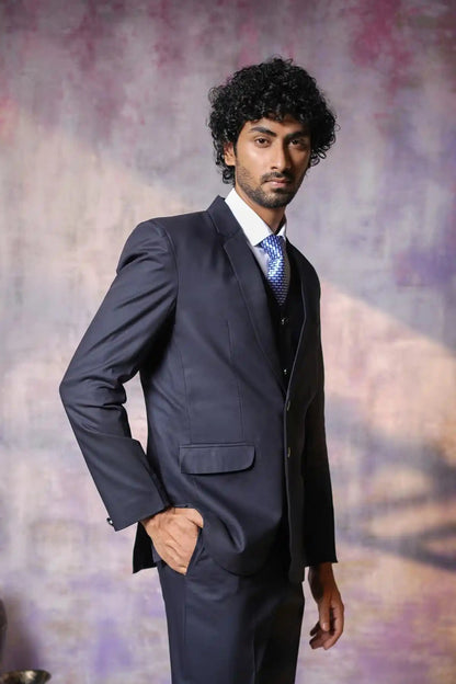 Elegant Indigo Blue 3-Piece Suit, 3-PC Suit - Kavarsa