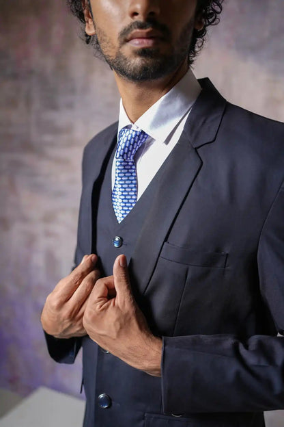 Elegant Indigo Blue 3-Piece Suit, 3-PC Suit - Kavarsa
