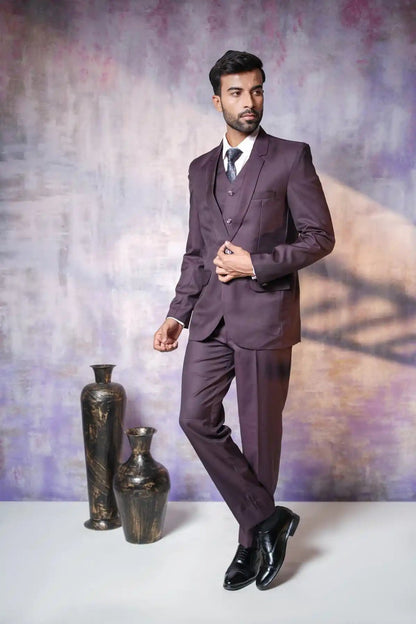Regal Purple Three-Piece Suit, 3-PC Suit - Kavarsa