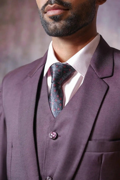 Regal Purple Three-Piece Suit, 3-PC Suit - Kavarsa