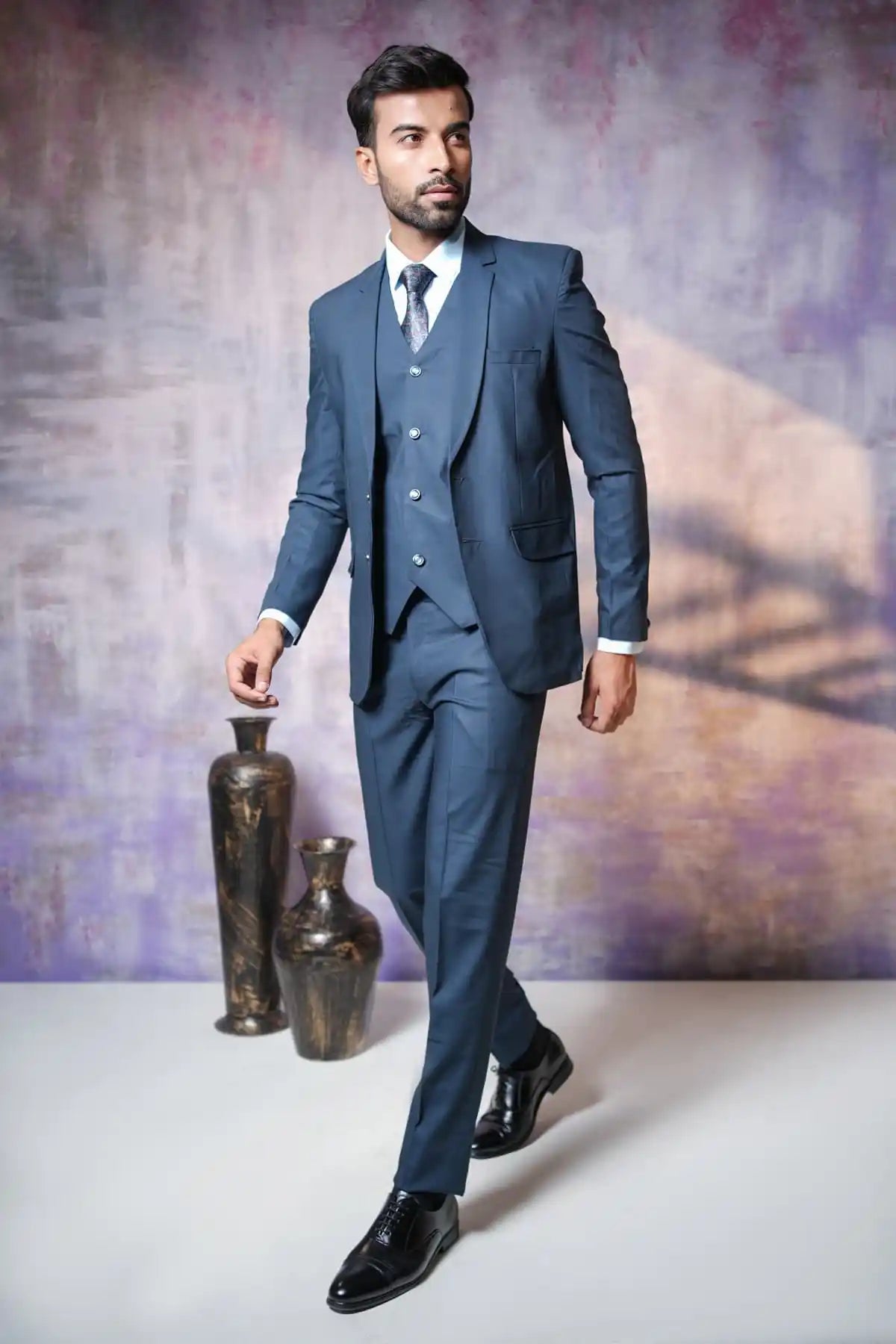 Royal Blue Three-Piece Suit, 3-PC Suit - Kavarsa