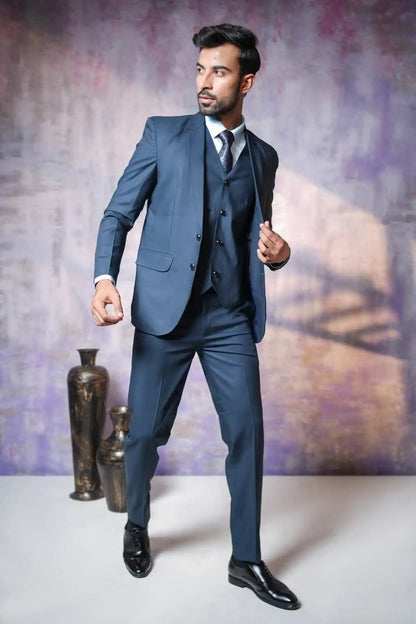 Royal Blue Three-Piece Suit, 3-PC Suit - Kavarsa