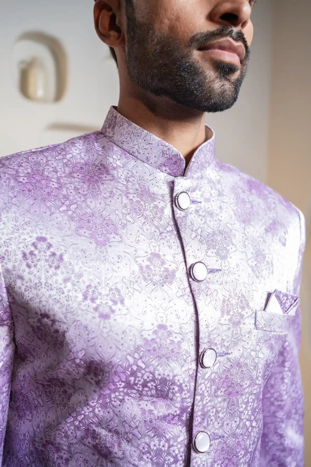 Royal Purple Indo-Western, Designer Jacquard Indo-Western - Kavarsa
