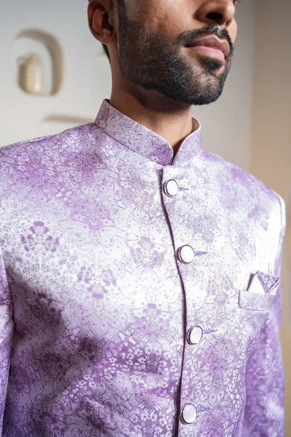 Royal Purple Indo-Western, Designer Jacquard Indo-Western - Kavarsa
